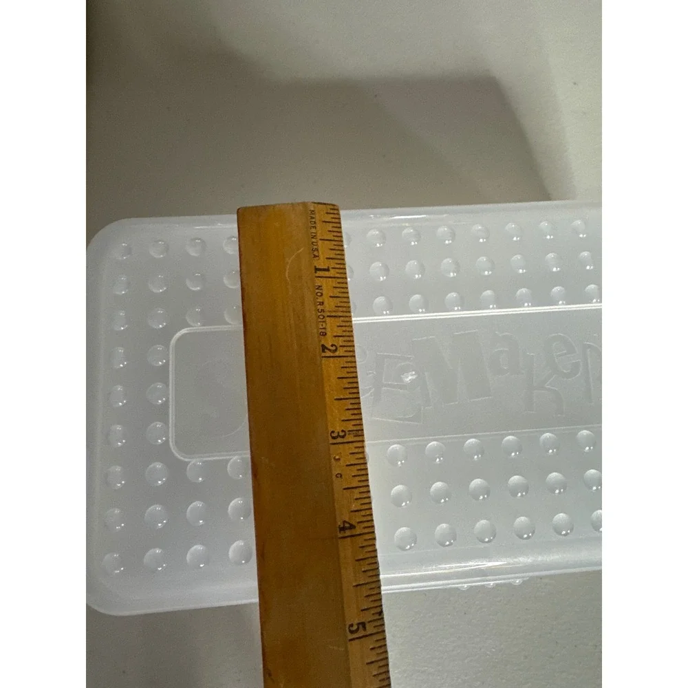 SpaceMaker Clear Frosted Plastic Pencil Box Raised Dot Lid 577070 USA Made